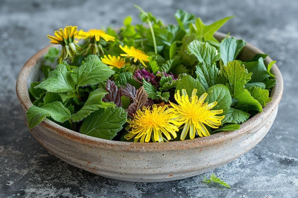 Découvrez comment préparer une salade printanière gratuite et savoureuse avec des plantes sauvages